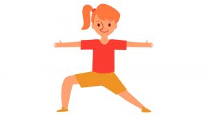 Yoga für Kinder: Illustration Übung „Der Krieger“