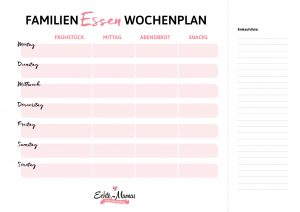 Was gibt es wann zu essen? Das kannst du von nun an perfekt planen, mit unserem Wochenplan!