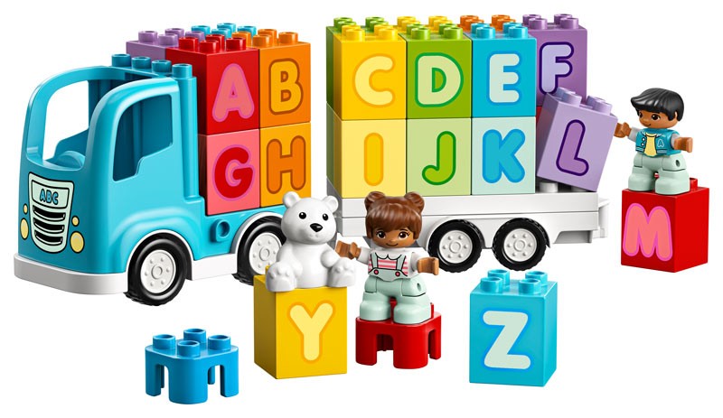 Fahren, stapeln, Formen, Farben, Buchstaben kennenlernen: Dieser Laster wird von meinem Sohn nicht mehr aus der Hand gegeben.