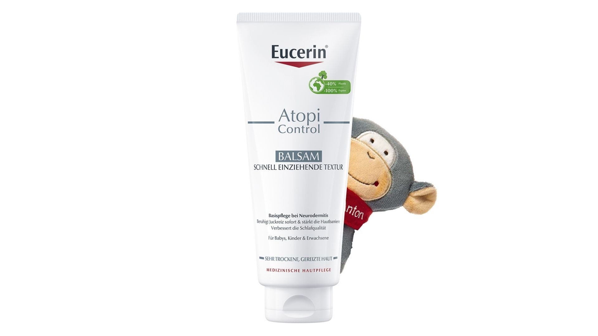 Der Balsam aus der AtopiControl-Reihe von Eucerin: jetzt mit nachhaltiger Verpackung.