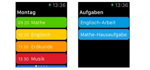 Stundenplan Deluxe App auf der Apple Watch.