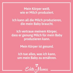 Positive Affirmationen rund um das Stillen und Abpumpen