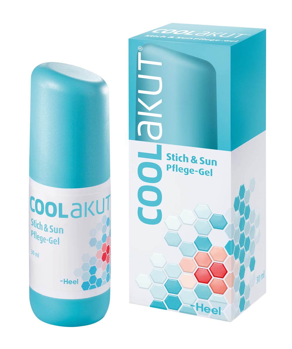 Kühlt und beruhigt juckende Mückenstiche: <strong>Cool</strong>akut Stich & Sun Pflege-Gel, ca. 7,50 Euro