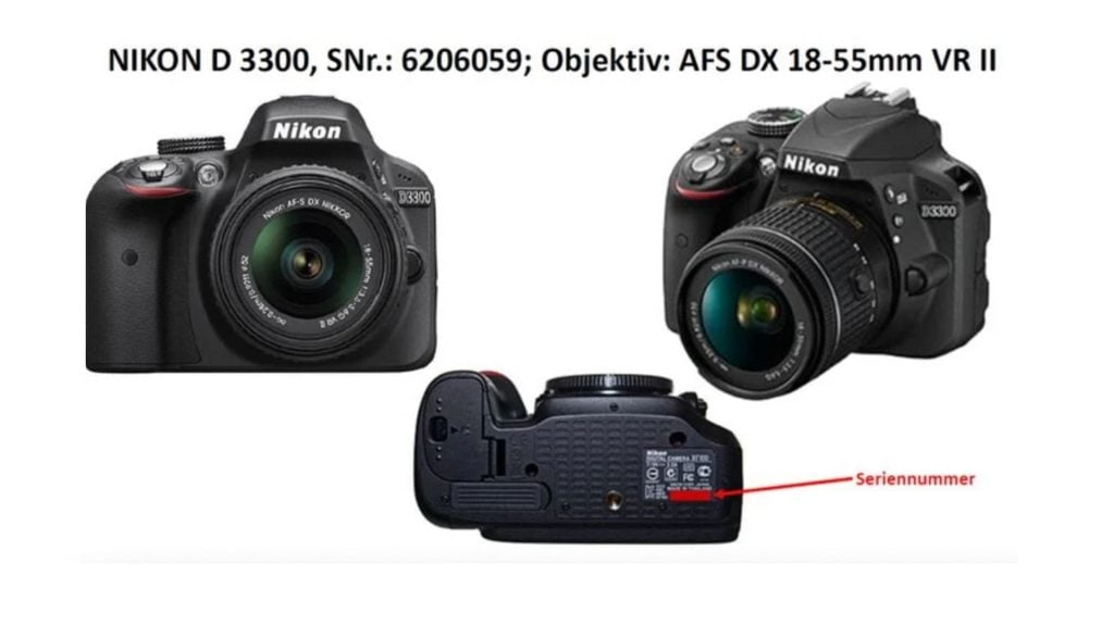 Mit dieser Nikon mit der Seriennummer 6206059 nahm der Mann seine Taten auf.