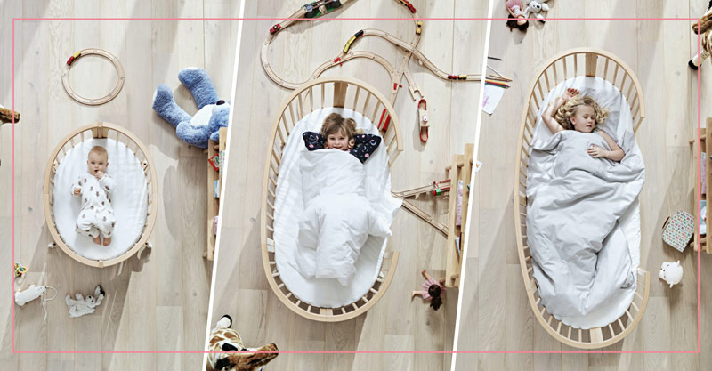 Mitwachsend ist nachhaltig: ein Bett von Geburt bis ins Grundschulalter.