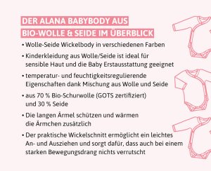 Was macht den ALANA Wickelbody aus Bio-Schurwolle & Seide aus?