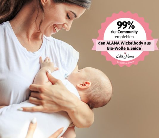 Die Echte Mamas Community ist sich einig: Der ALANA Wickelbody aus Bio-Wolle & Seide überzeugt.