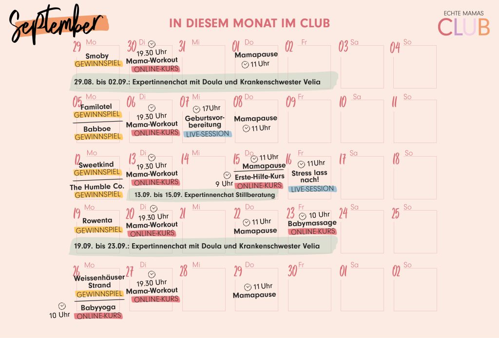 Gewinnspiele, Aktionen, Expertenevents & Co - Das alles erwartet dich im September!