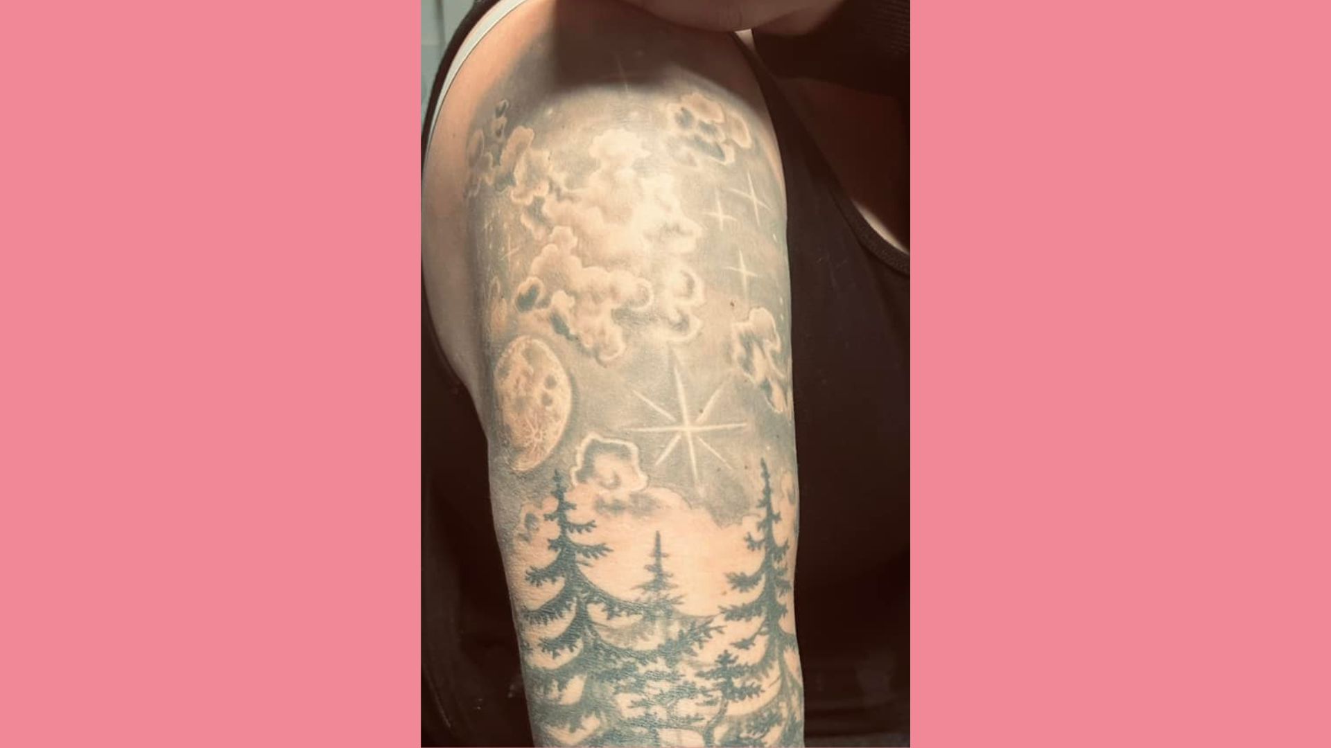 Sternenkinder-Tattoos: Ein großer Stern am Himmel, umgeben von den Sternzeichen der Geschwister.