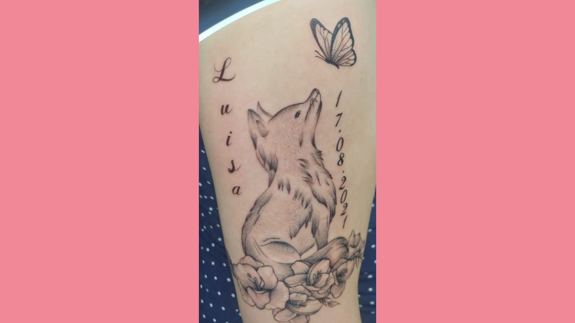Berührende Sternenkinder-Tattoos: Der Fuchs steht für das Regenbogenbaby, der Schmetterling für das Sternchen.