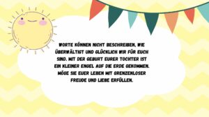 Glückwünsche zur Geburt eines Mädchens. Grafik: Echte Mamas