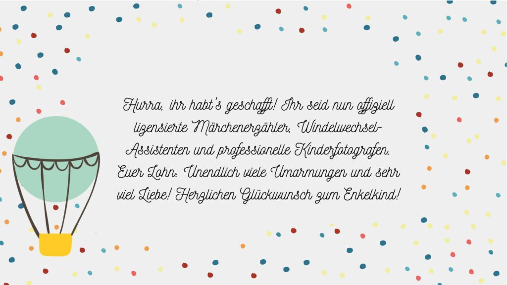 Glückwunsch an Oma und Opa Sprüche zum Enkelkind