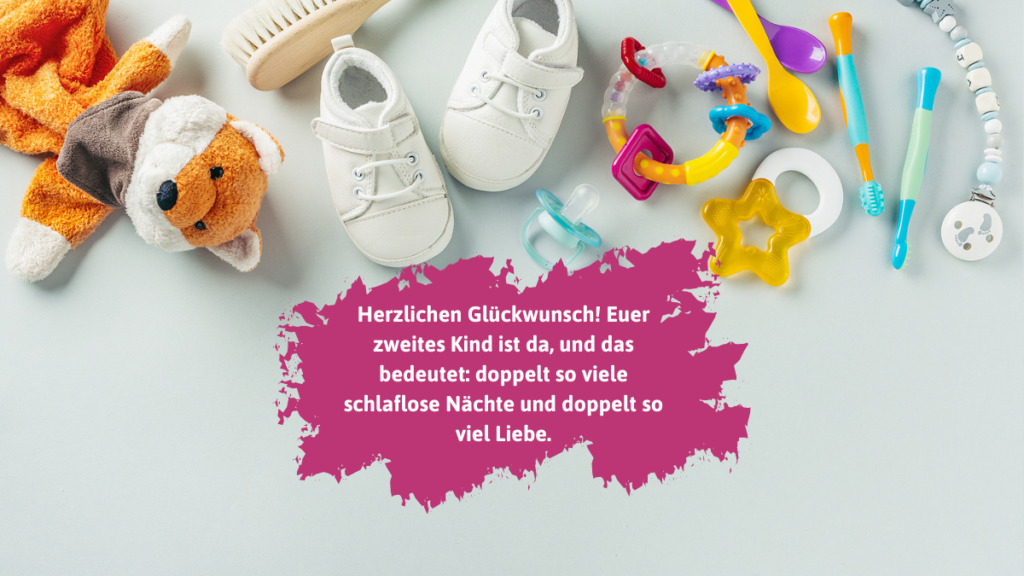 Glückwünsche zur Geburt des 2. Kindes