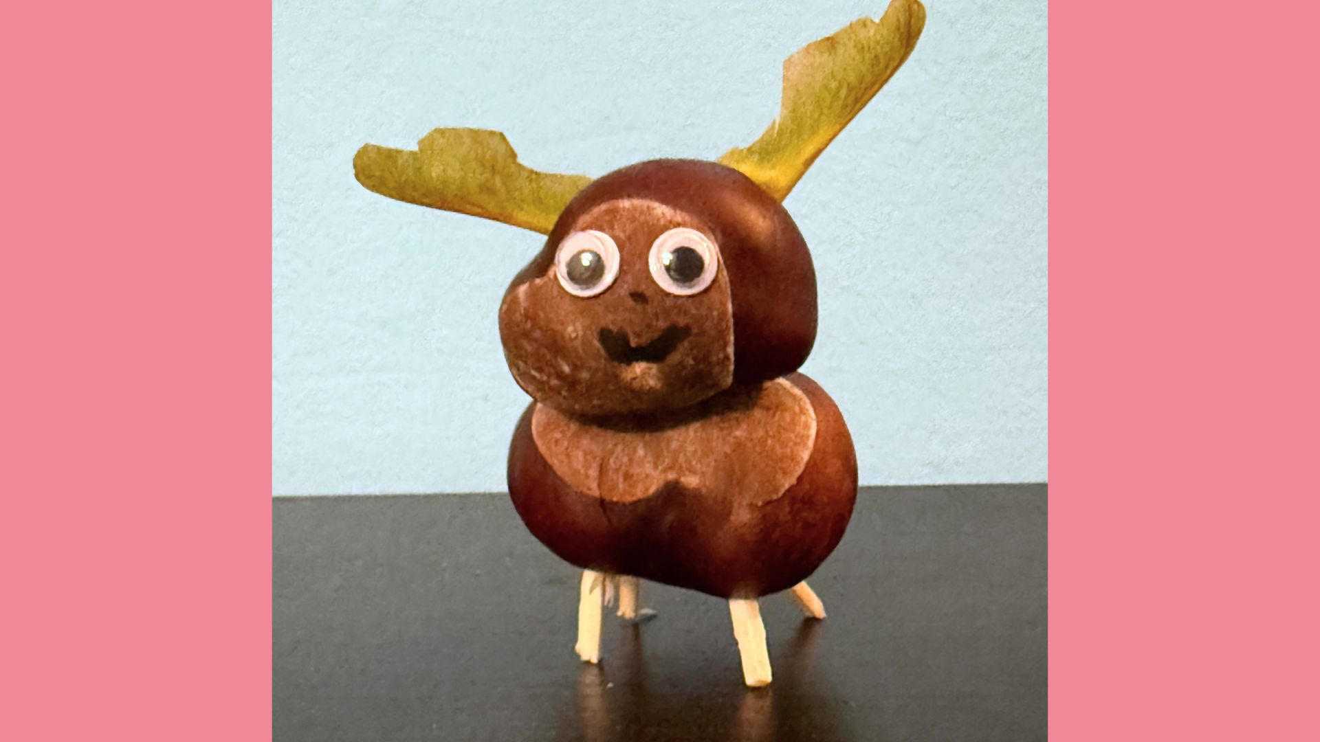 Ein kleiner Elch als Kastanien-Männchen.