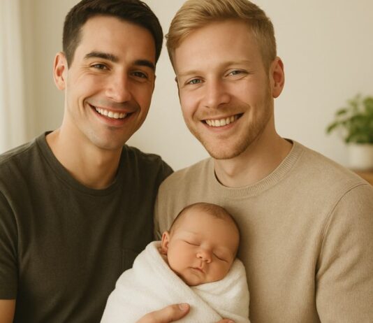 Mit Hilfe der In-vitro-Gametogenese könnten theoretisch zwei Papas ein genetisch mit beiden verwandtes Baby bekommen.