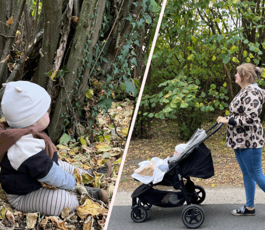 Kühle Luft & bunte Blätter: Der Herbst mit Baby ist toll, bringt aber auch so manche Herausforderung mit sich. Foto: Privat.